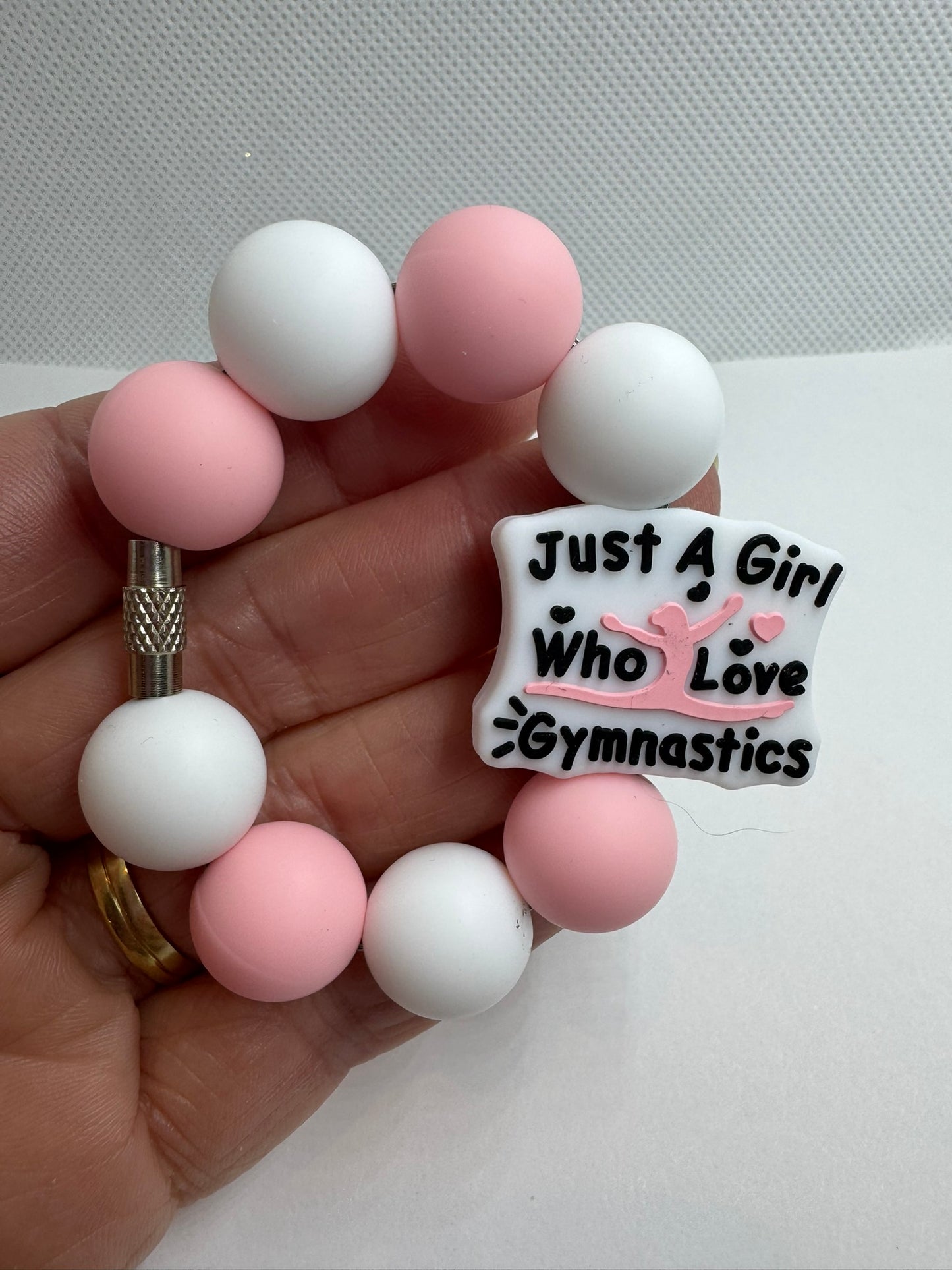 Just a Girl Who Loves Gymnastic Pink White Cup Charm