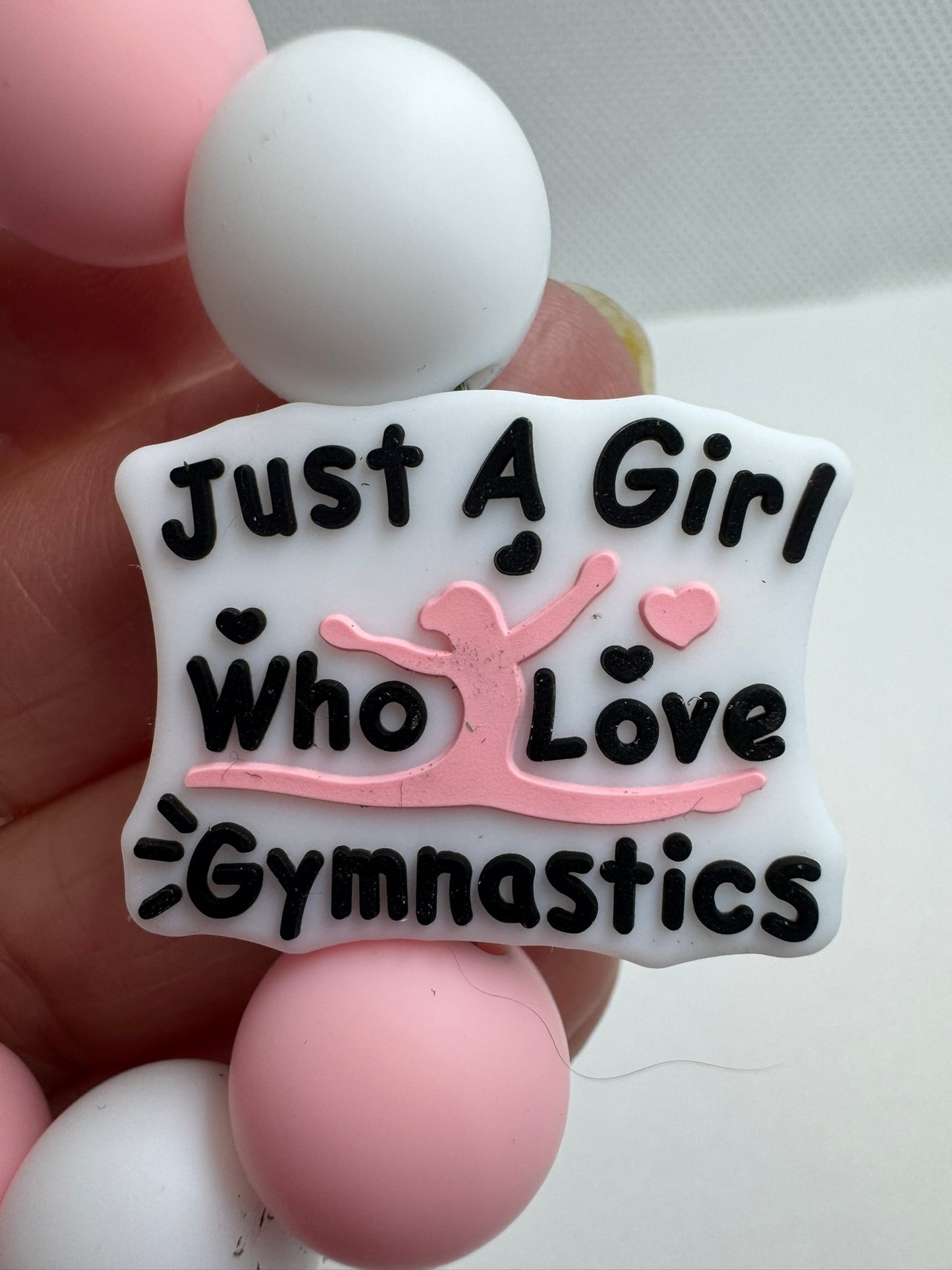 Just a Girl Who Loves Gymnastic Pink White Cup Charm