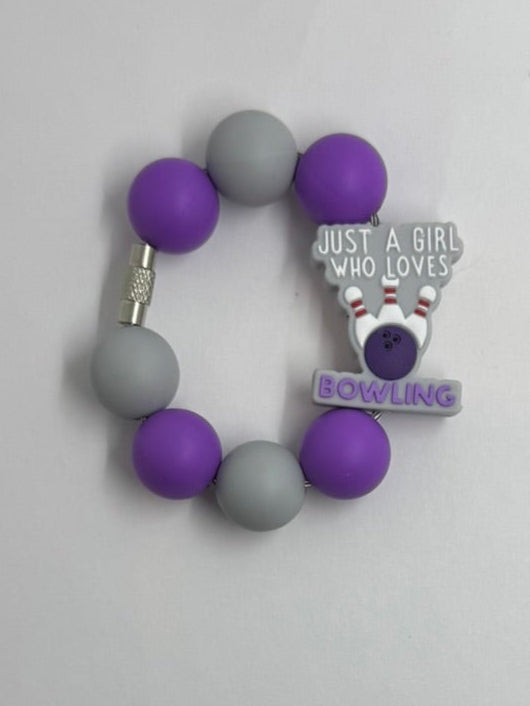Just a Girl Who Loves Bowling Purple Gray Cup Charm (Copy)
