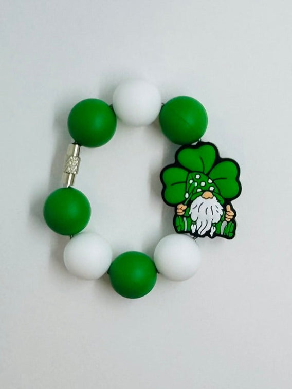 St Patrick's Day Shamrock Gnome Cup Charm