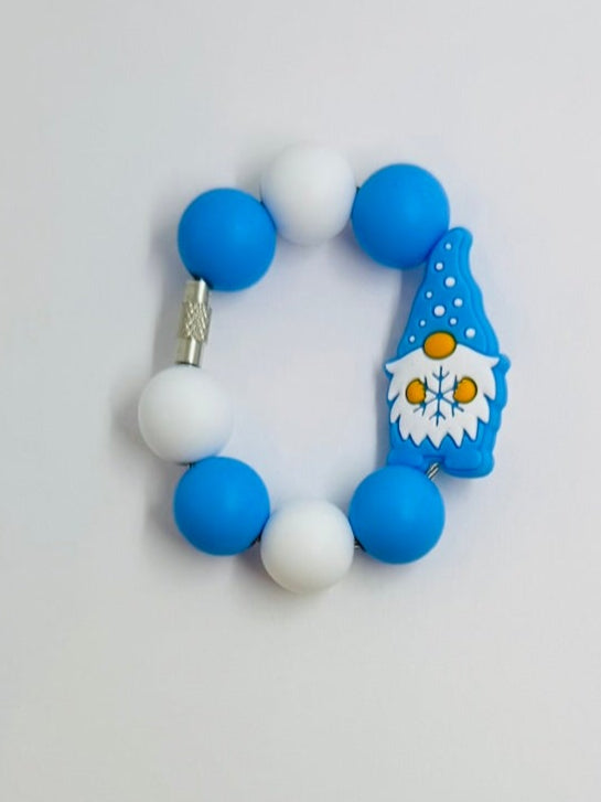 Blue Snowflake Gnome Cup Charm