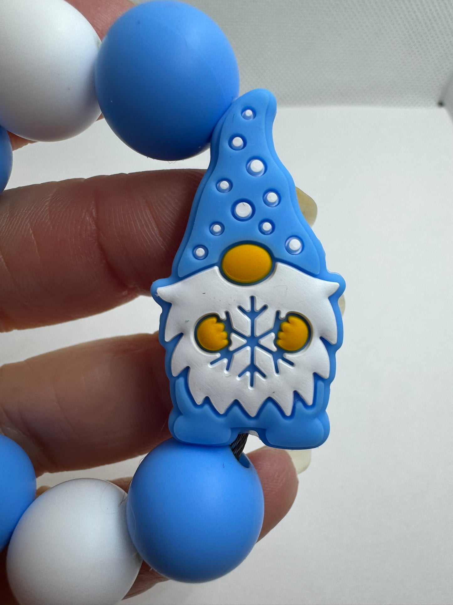 Blue Snowflake Gnome Cup Charm