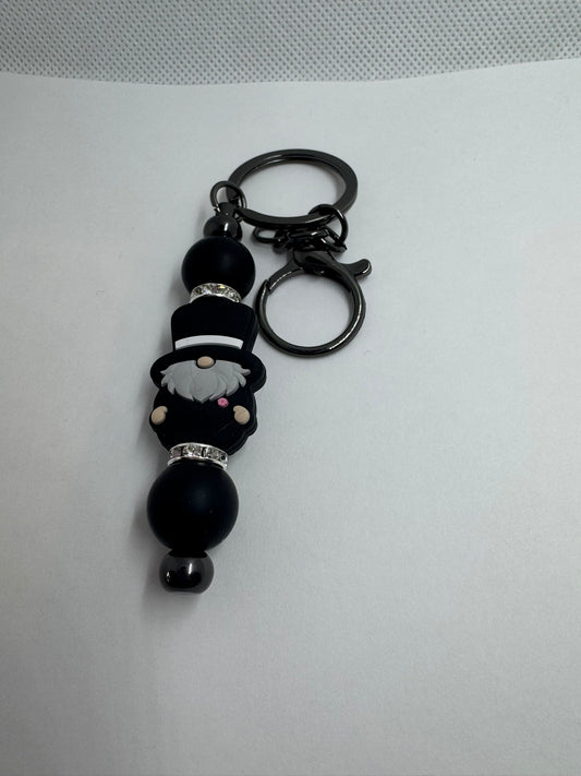 Groom Gnome Silicone Bead Keychain Wedding Groomsman Gift