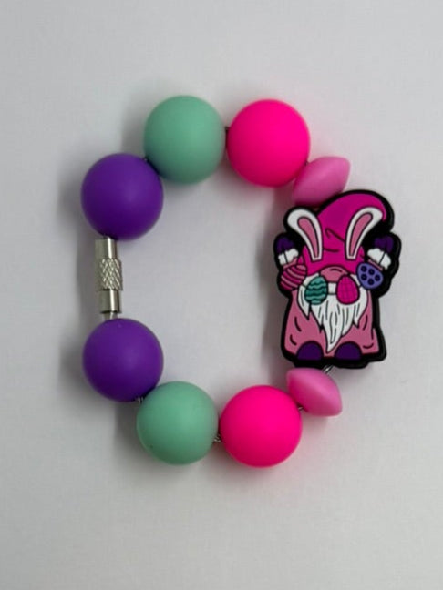 Easter Bunny Gnome Cup Charm Pink Purple Green