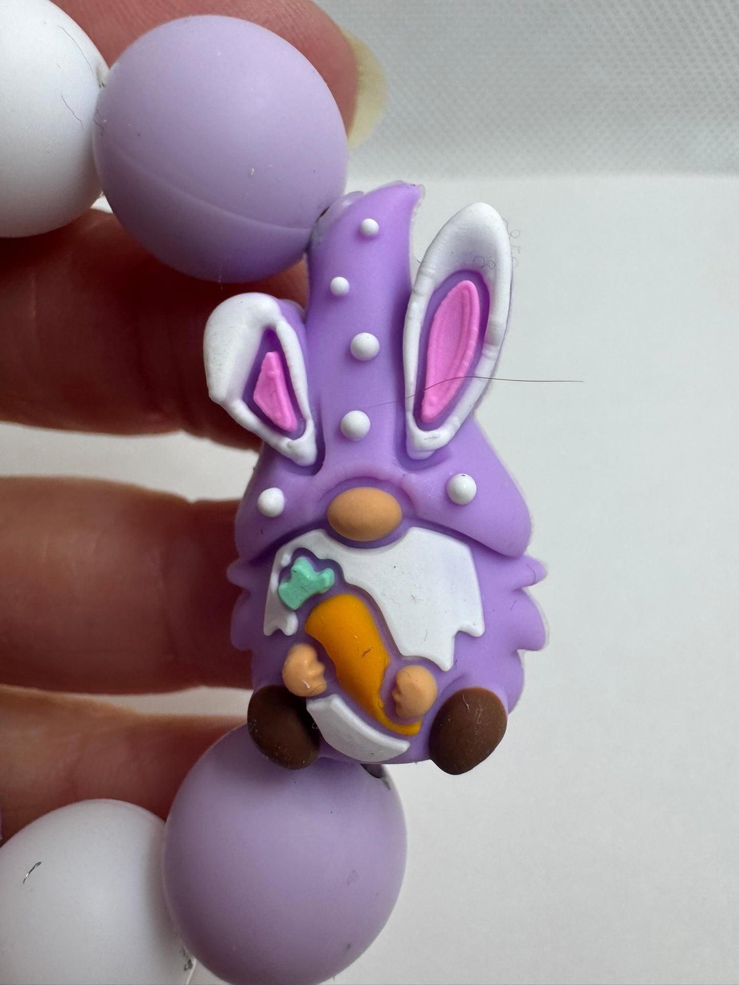 Easter Bunny Gnome Cup Charm Purple