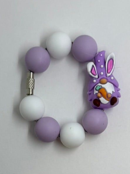 Easter Bunny Gnome Cup Charm Purple