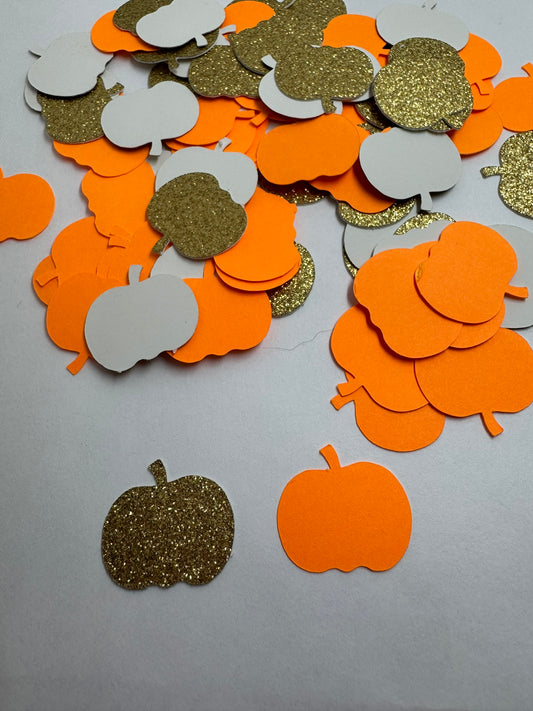 100 Pumpkin Confetti Die Cuts, Fall Table Scatter, Thanksgiving Decorations, Pumpkin Party Decor, Multiple Color Options