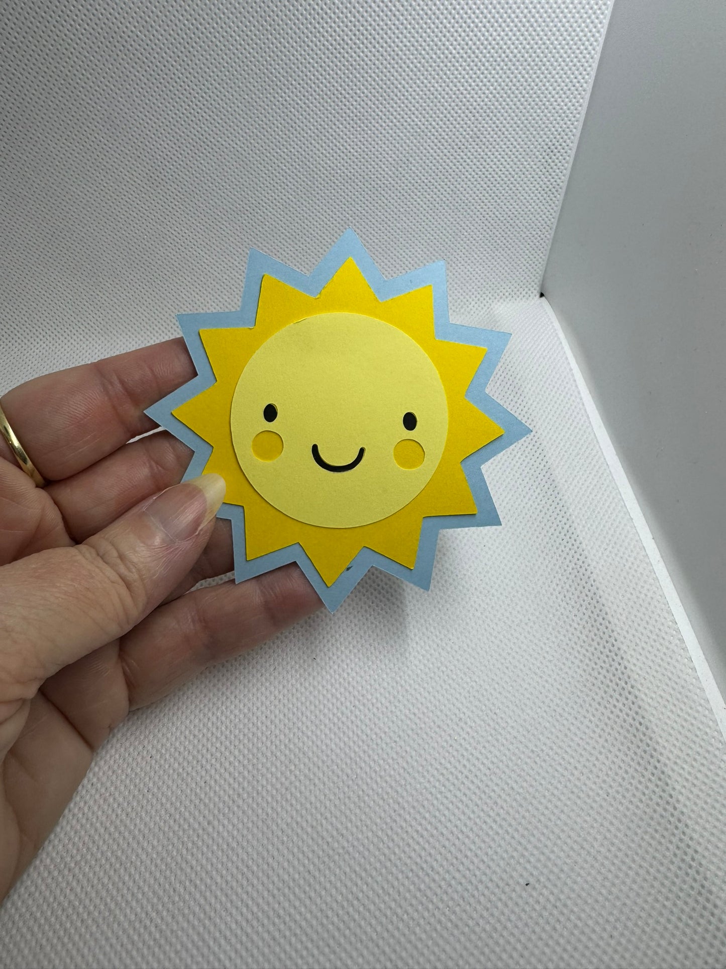Smiling Sun Die Cut You Are My Sunshine Boy Baby Shower Birthday Scrapbook Embellishment Paper Piecing Set of 6