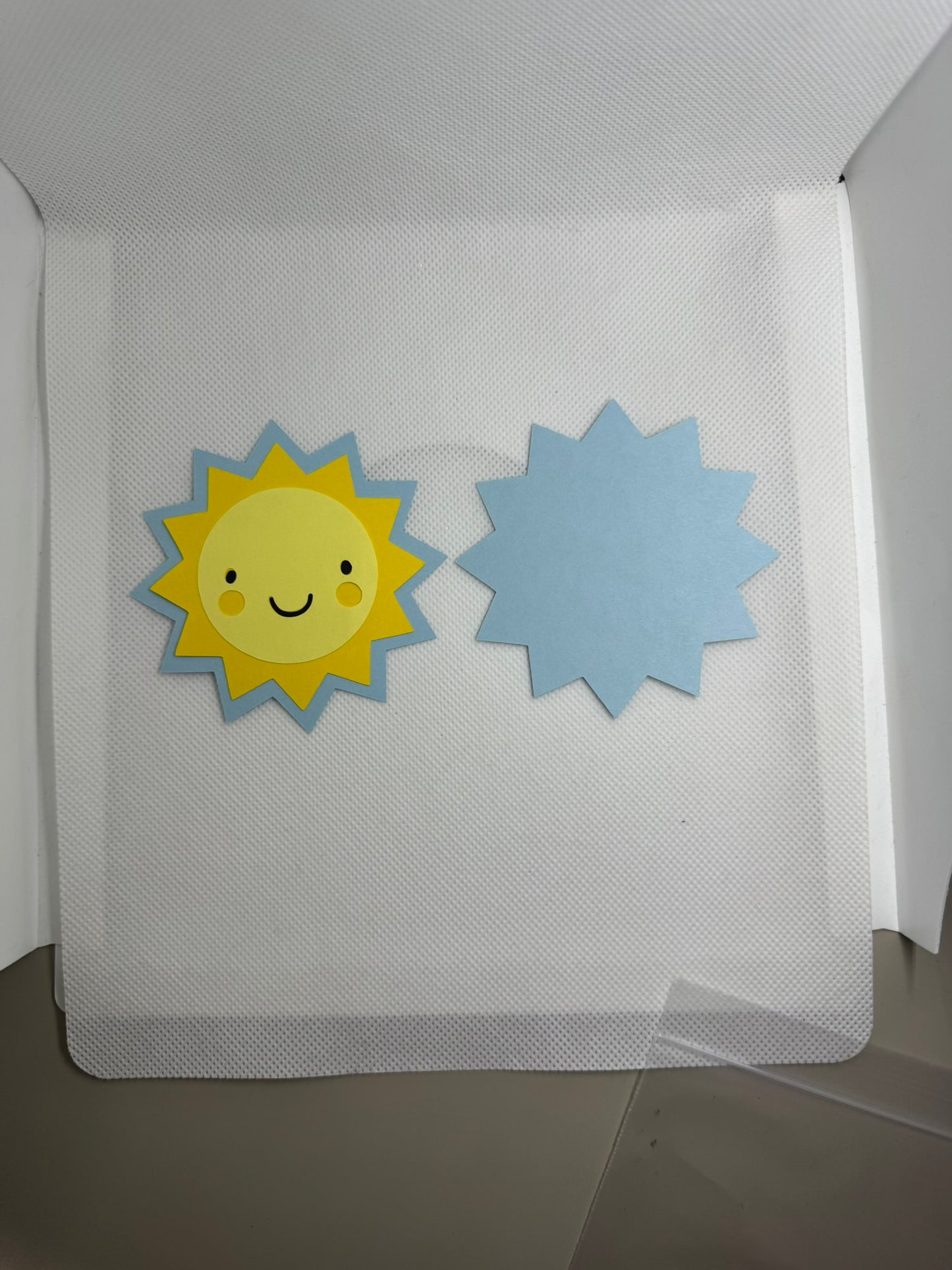 Smiling Sun Die Cut You Are My Sunshine Boy Baby Shower Birthday Scrapbook Embellishment Paper Piecing Set of 6