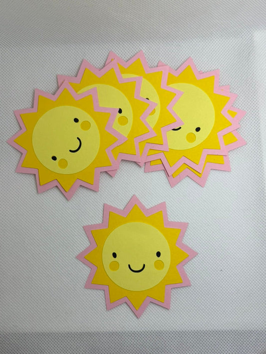 Smiling Sunshine Die Cuts – Set of 6 Paper Embellishments