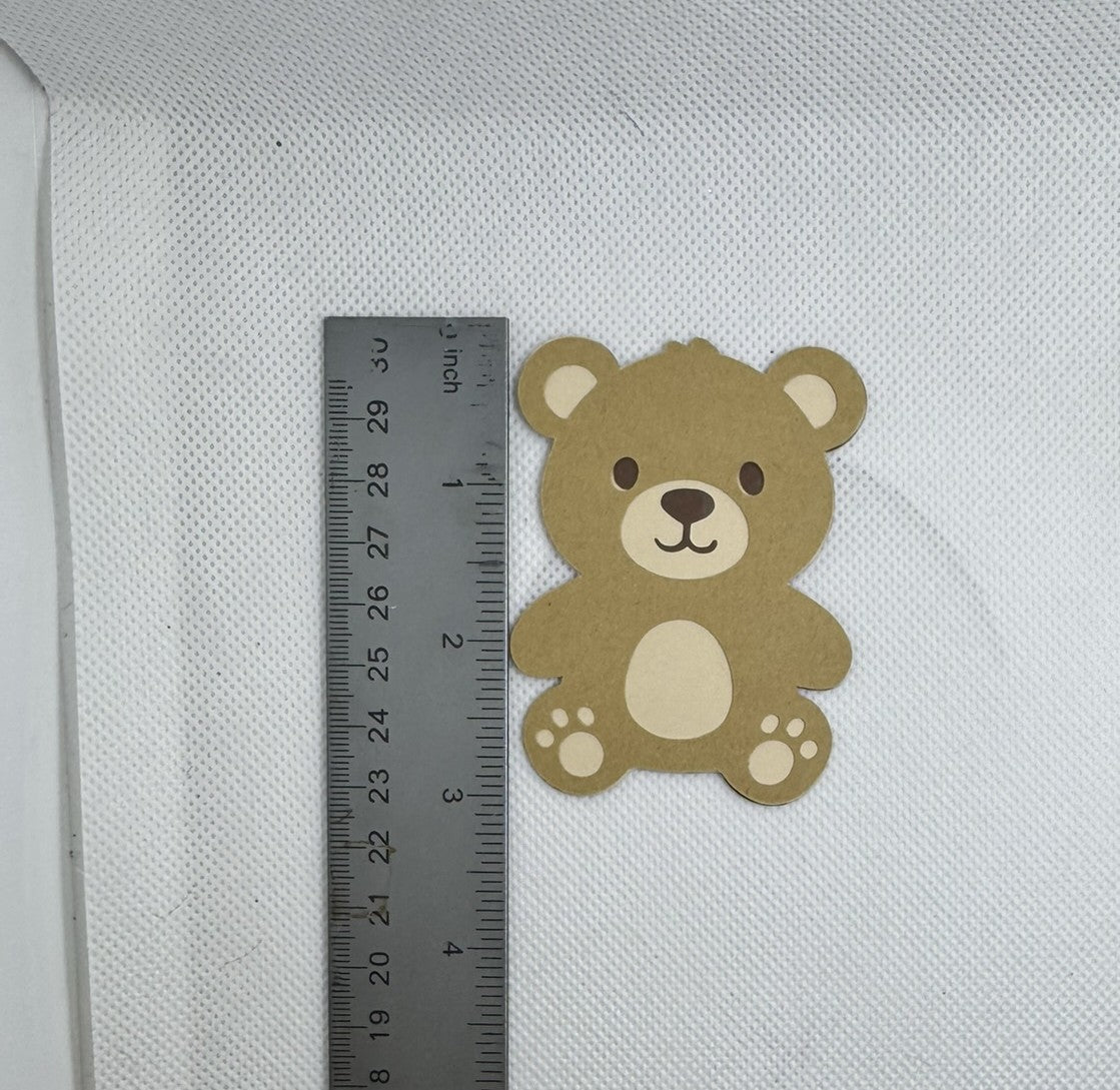Teddy Bear Die Cuts – We Can Bearly Wait Baby Shower Decorations, Paper Piecing & Scrapbook Embellishments
