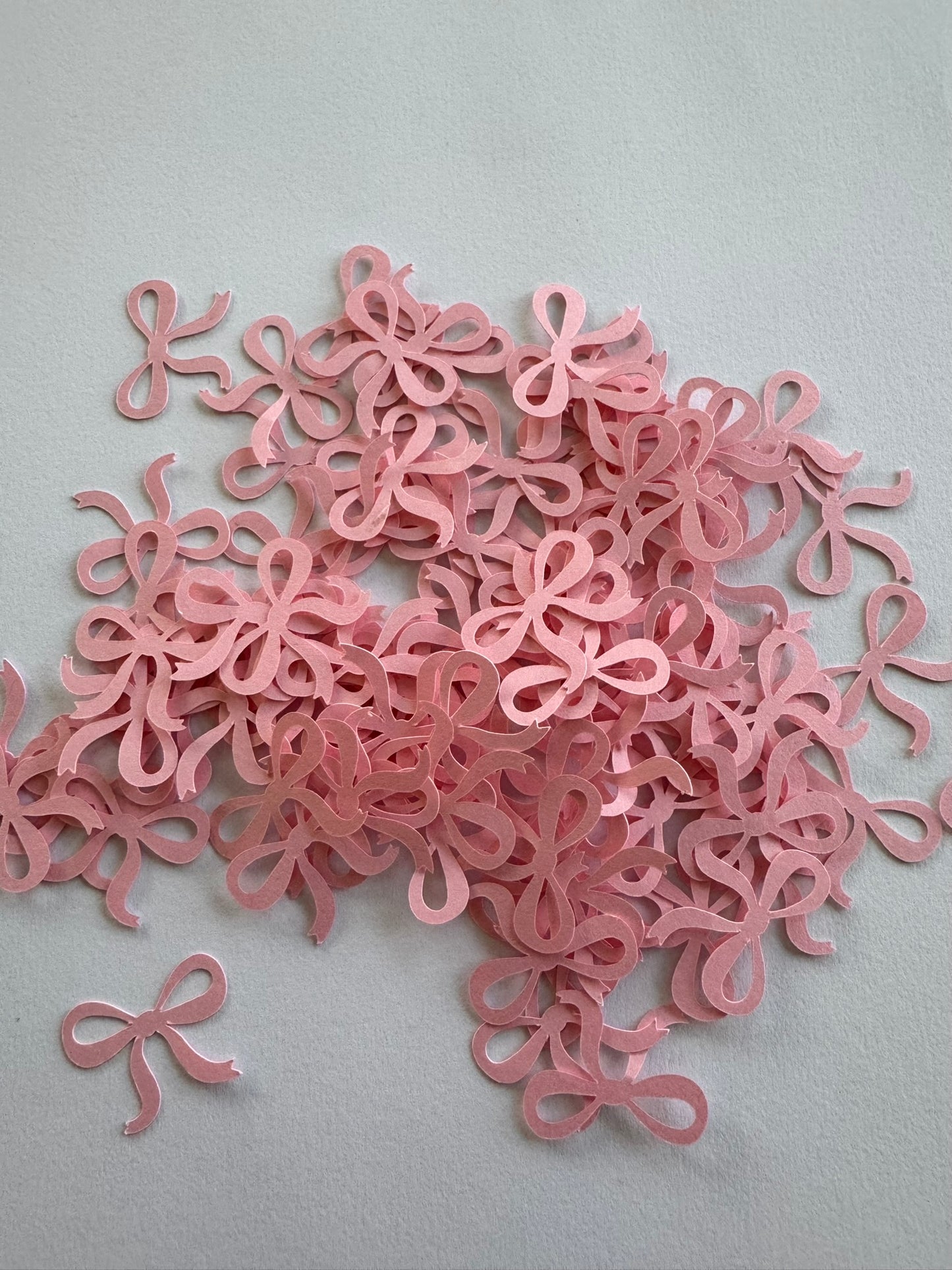 100 Pink Bow Die Cuts, 1 Inch Paper Bows