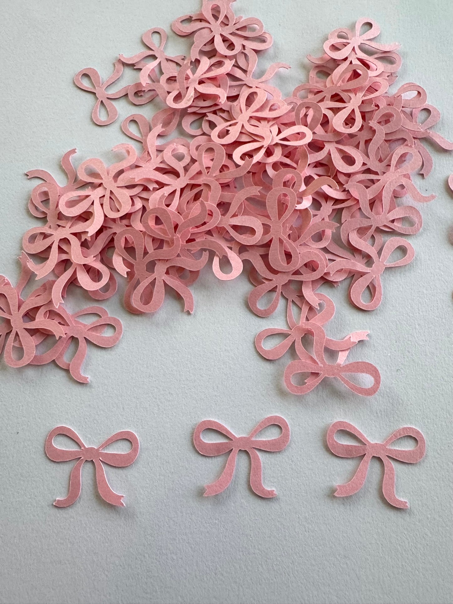 100 Pink Bow Die Cuts, 1 Inch Paper Bows