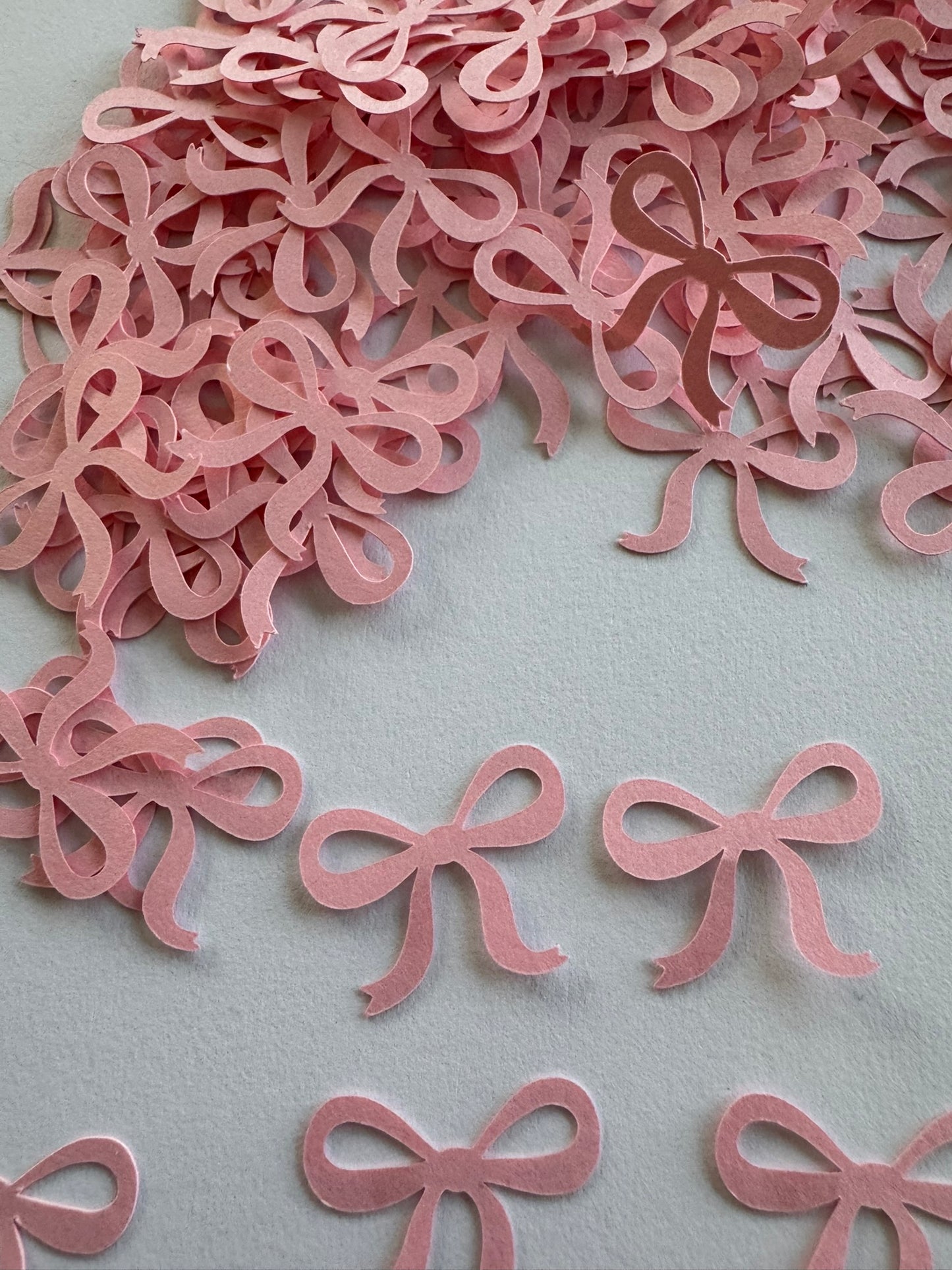 100 Pink Bow Die Cuts, 1 Inch Paper Bows
