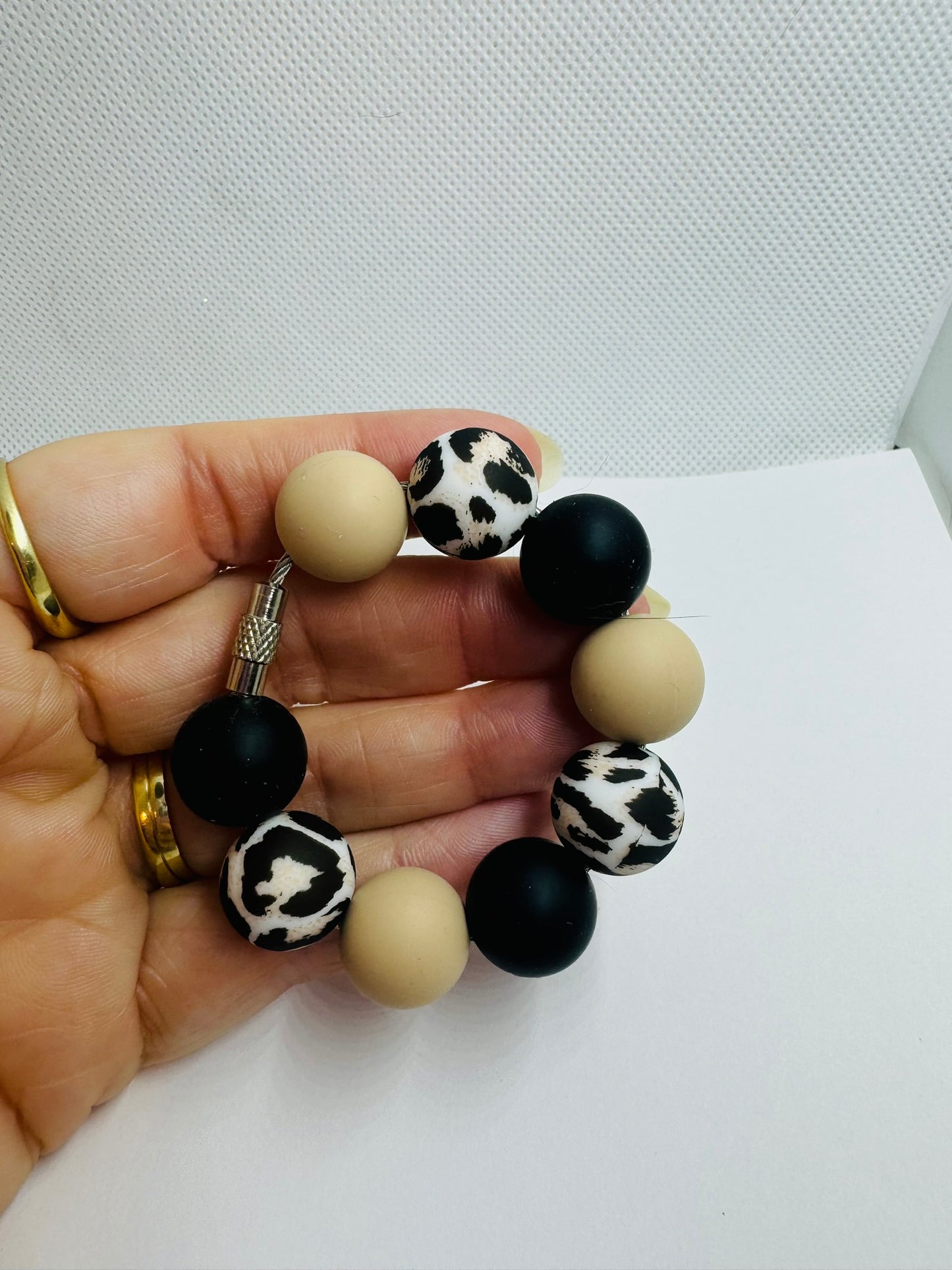 Black Leopard Tan Cup Charm