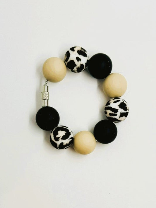 Black Leopard Tan Cup Charm