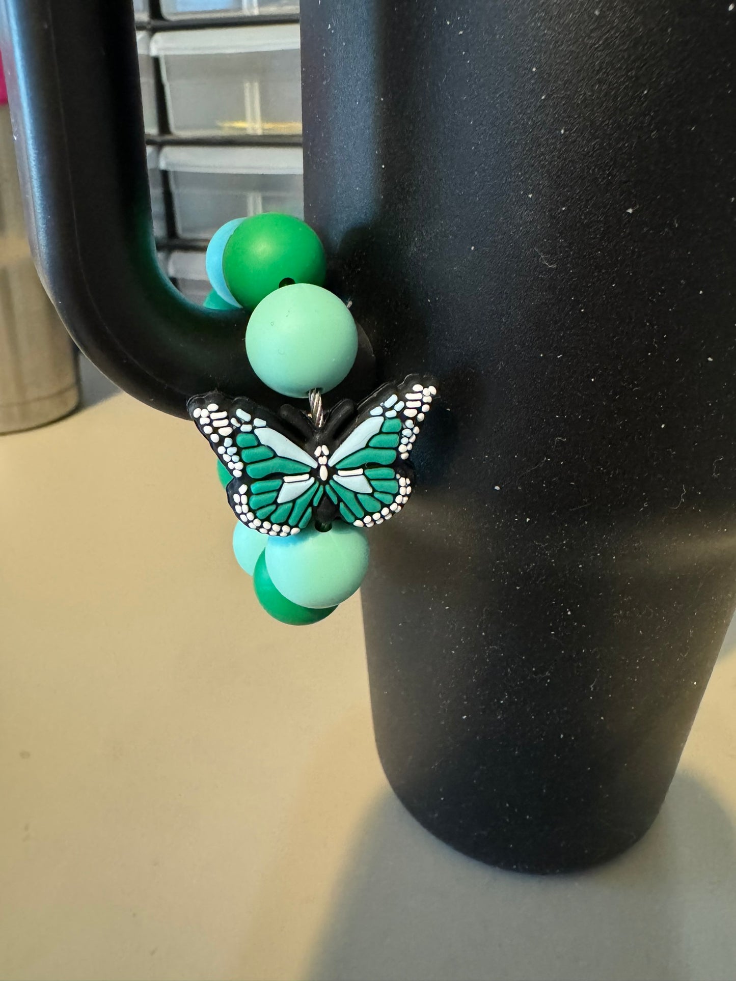 Green Butterfly Cup Charm