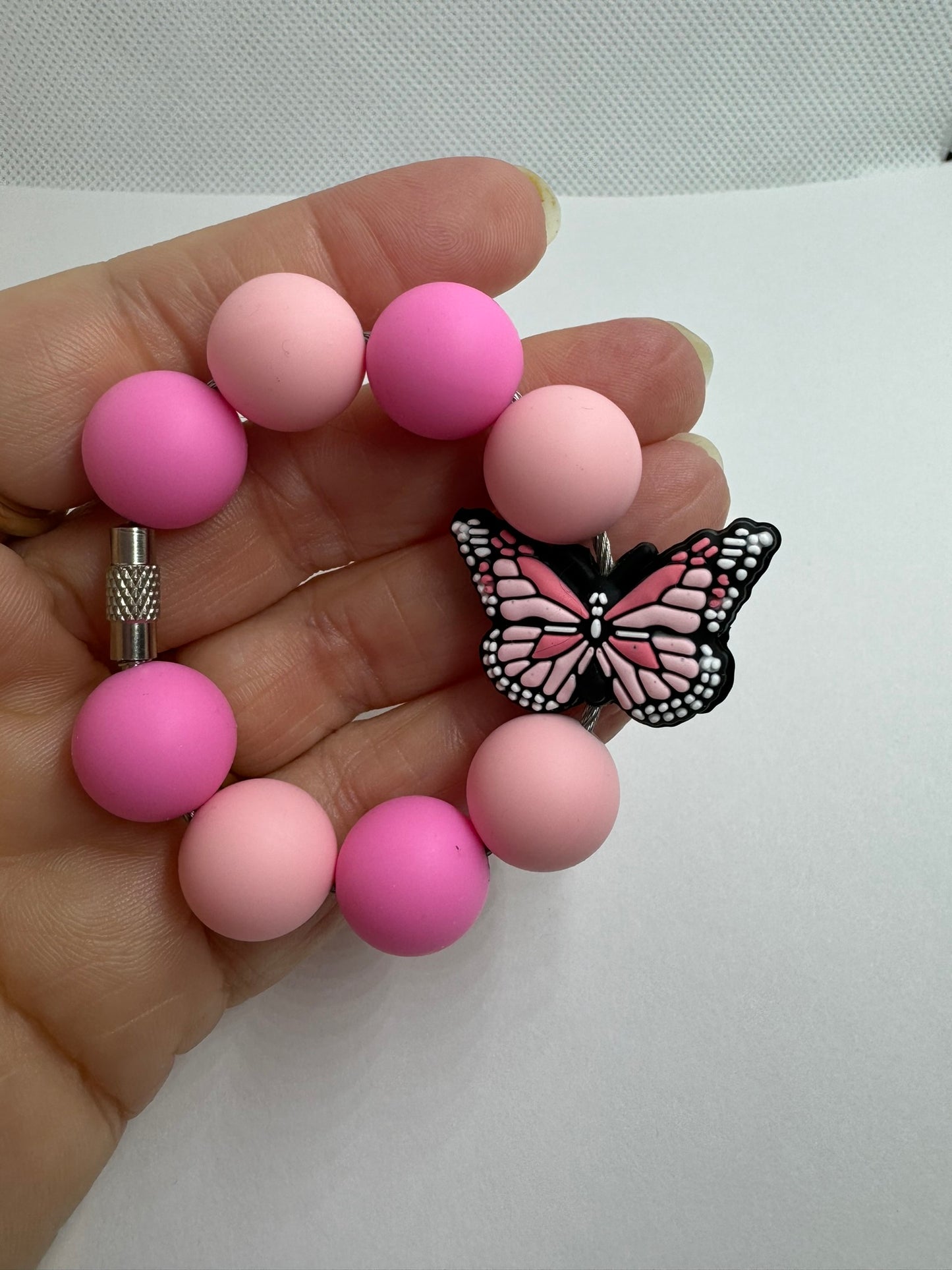 Pink Butterfly Cup Charm