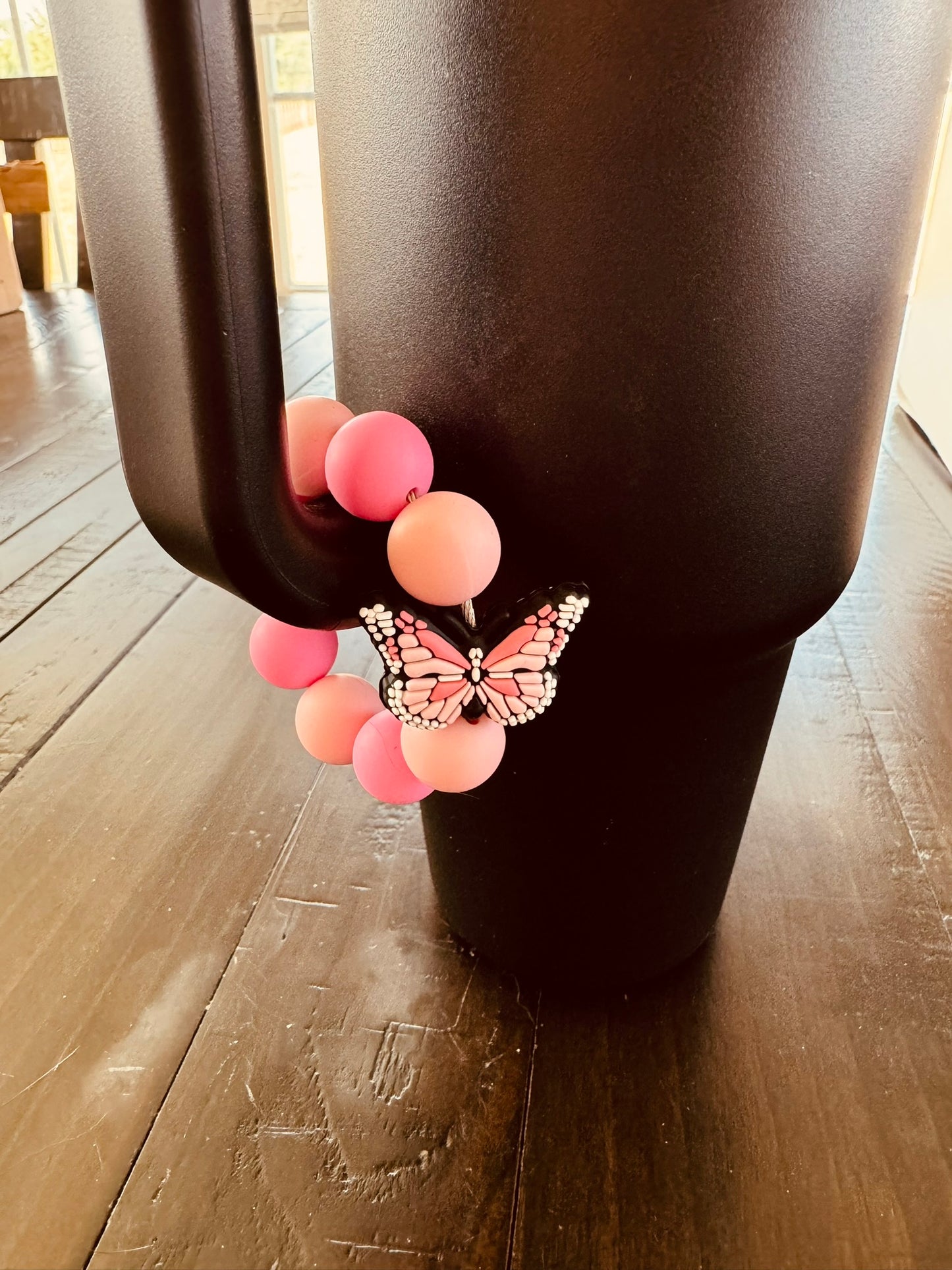 Pink Butterfly Cup Charm