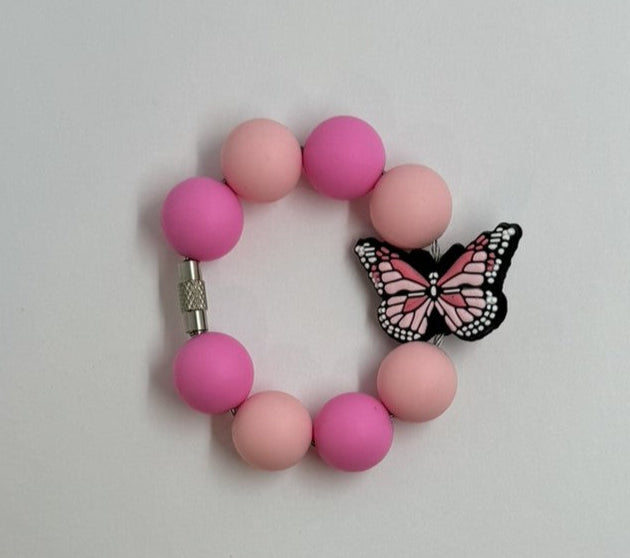 Pink Butterfly Cup Charm
