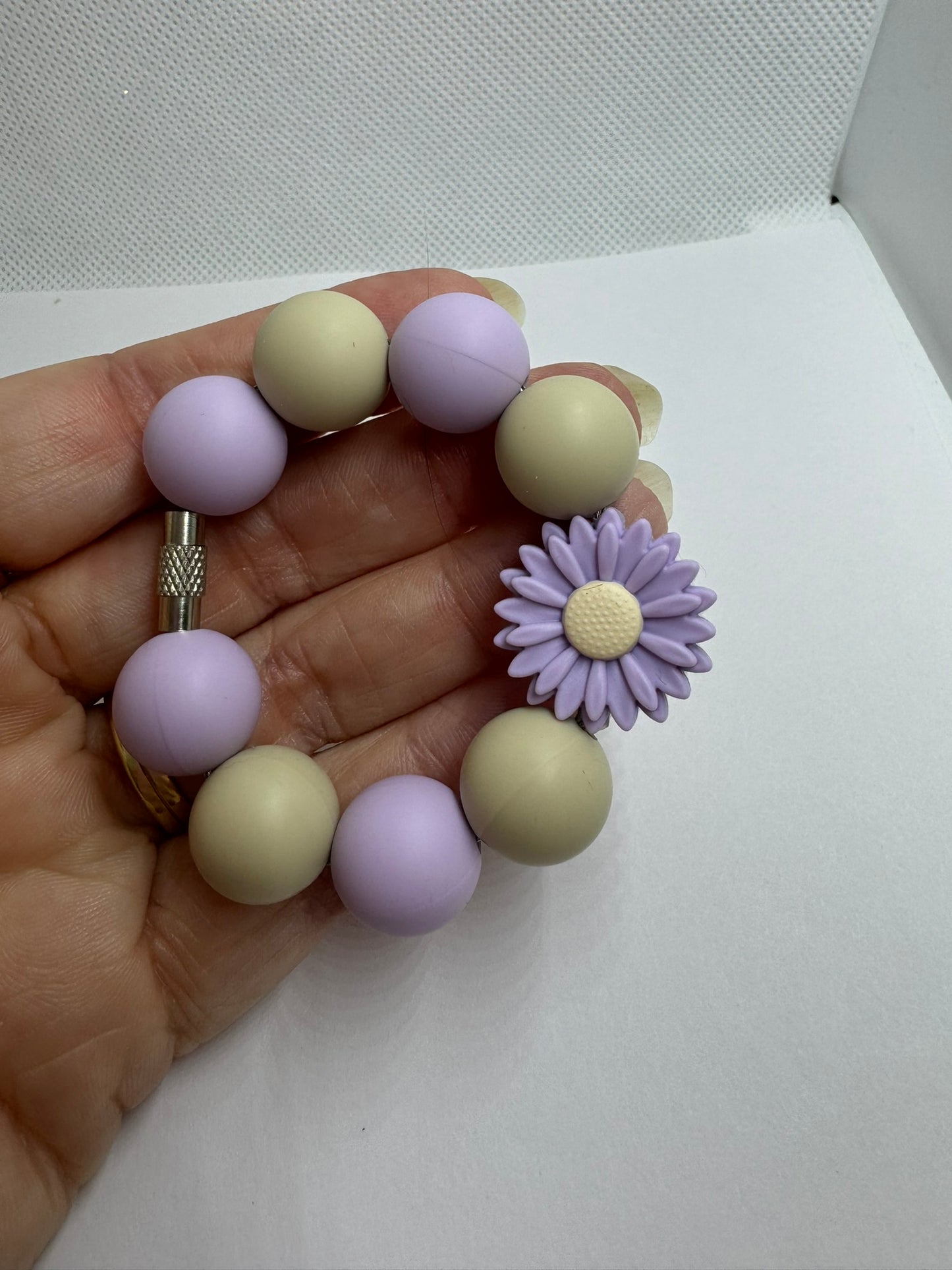 Purple Tan Daisy Cup Charm