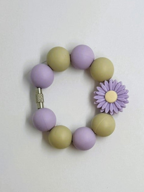 Purple Tan Daisy Cup Charm